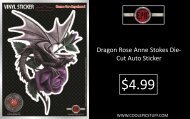 Dragon Rose Anne Stokes Die-Cut Auto Sticker - Epic Vision LLC
