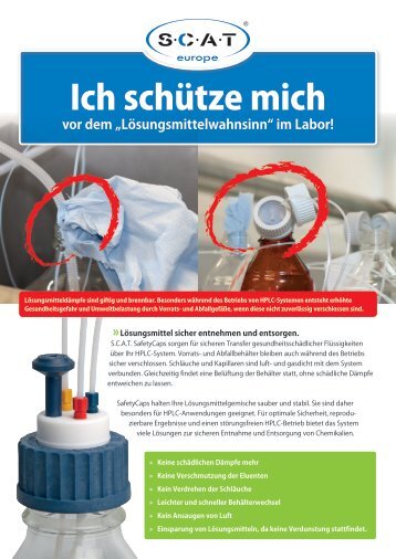 S.C.A.T Safety Cap SafetyWaste Cap Aktion Schutz Lösemittel
