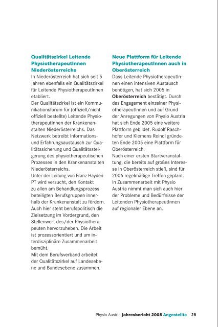 Jahresbericht 2005 - Physio Austria