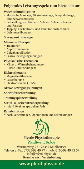 Pferde-Physiotherapie