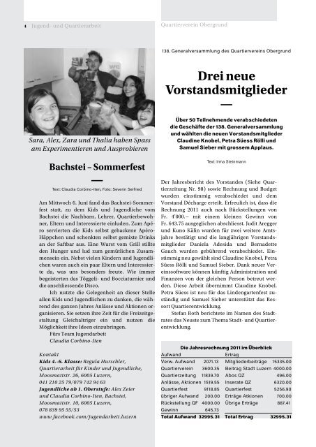 Quartierzeitung, Nr. 99-2012 - Obergrund