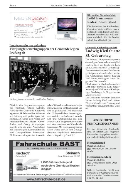 Nr. 03 (März 2009 - 28 Seiten) - Gemeinde Kirchroth