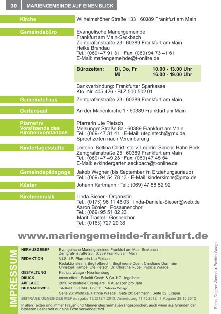 Gemeindebrief Oktober/November 2012 - Ev. Marienkirche in ...