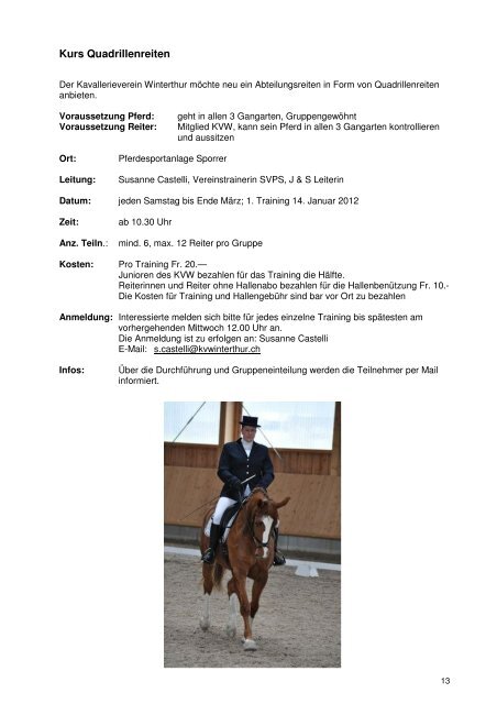 1. Quartal 2012 - Kavallerieverein Winterthur