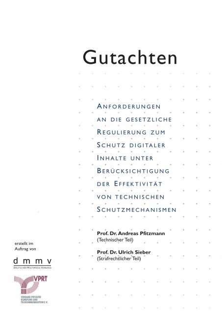 Gutachten (PDF) - Professur Datenschutz und Datensicherheit ...