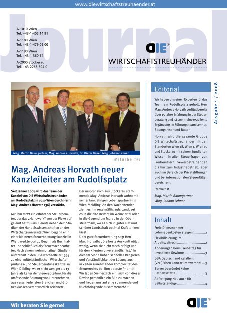 Mag. Andreas Horvath neuer Kanzleileiter am Rudolfsplatz