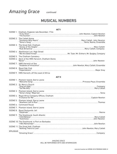 Harris Center for the Performing Arts Program Guide March-June 2018