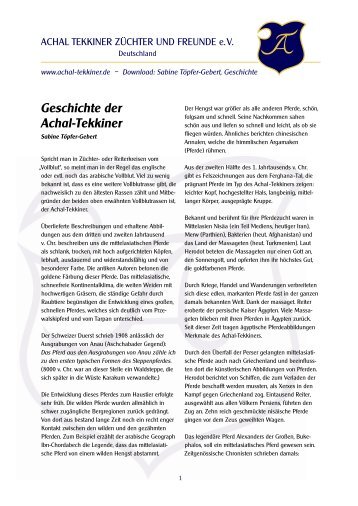 Geschichte der Achal-Tekkiner - Verein Freunde der Achal-Tekkiner ...