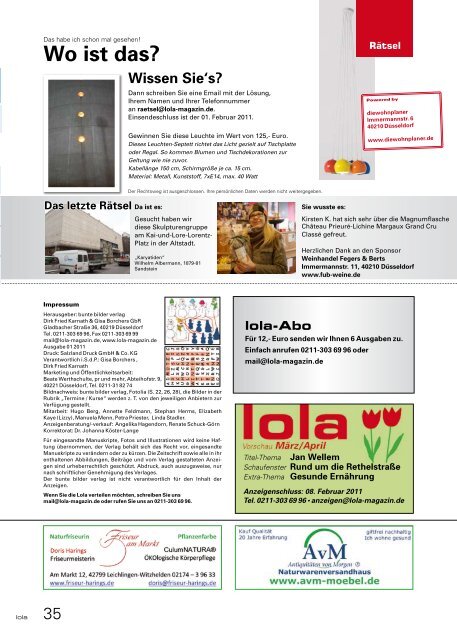 2011-01 - lola - Das Magazin für Düsseldorf