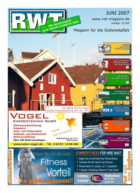 JUNI 2007 - RWT - Magazin für die Südwestpfalz