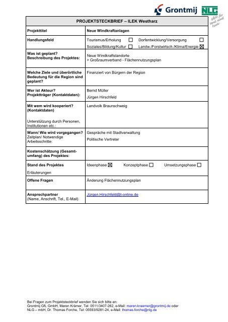 Projektliste, Stand 15 - (ReM) Westharz