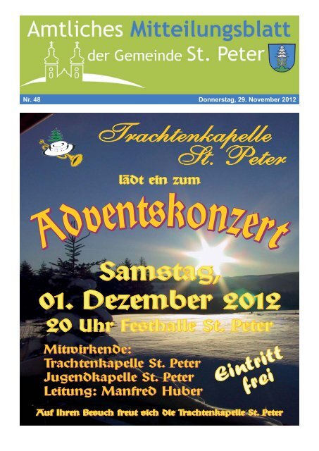 ab 22.11.2012 bei - St. Peter