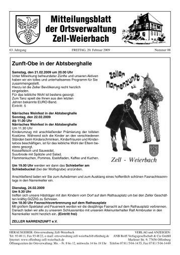 Zunft-Obe in der Abtsberghalle - Zell-Weierbach