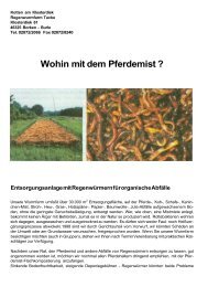 Wohin mit dem Pferdemist ? - Regenwurmfarm Tacke