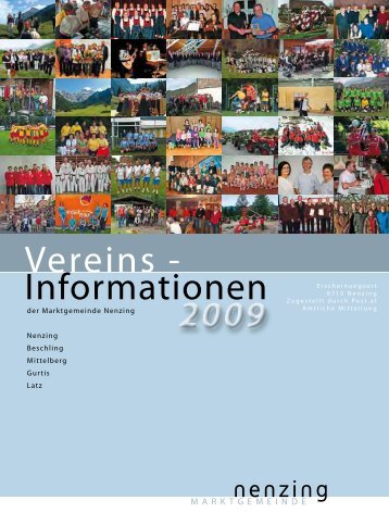 Vereins - Informationen 2009 - Nenzing ist mehr