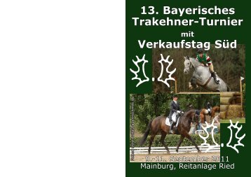 13. Bayerisches Trakehner-Turnier Verkaufstag Süd - Trakehner in ...