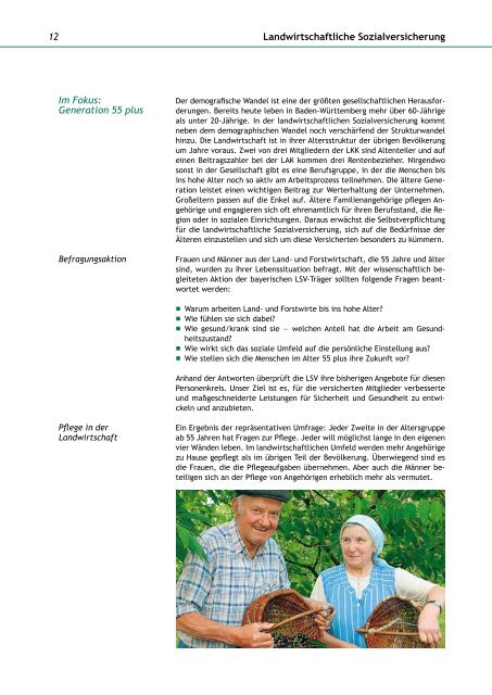 Jahres bericht 2009 - Die Landwirtschaftliche Sozialversicherung