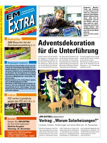 Adventsdekoration für die Unterführung - rt-extra1.de