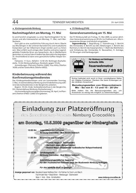 i Die Verwaltung informiert - Gemeinde Teningen