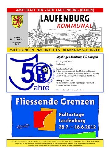 50jähriges Jubiläum FC Binzgen - Stadt Laufenburg