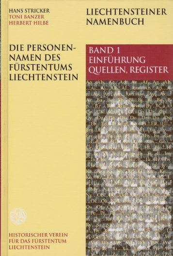 Teil I - Historischer Verein für das Fürstentum Liechtenstein