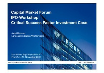 Capital Market Forum IPO-Workshop Critical Success Factor ...