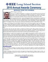 Long Island Section 2010 Annual Awards Ceremony - IEEE Long ...