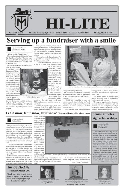 Serving up a fundraiser with a smile - Manheim Township School ...