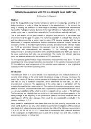 Velocity Measurement with PIV in a Straight Cone Draft Tube - IHS