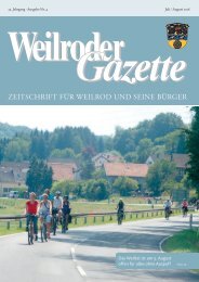 Weilroder Gazette Juli/August 2018
