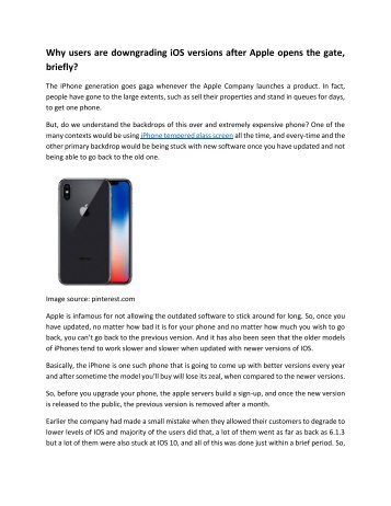 Why users are downgrading iOS versions after Apple opens the gate, briefly?