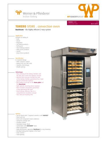 TORERO STORE . convection oven - WP BAKERYGROUP