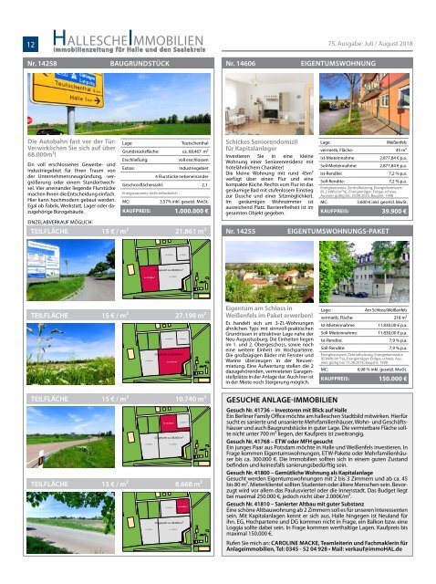 Hallesche Immobilienzeitung Ausgabe 75 Juli/August 2018