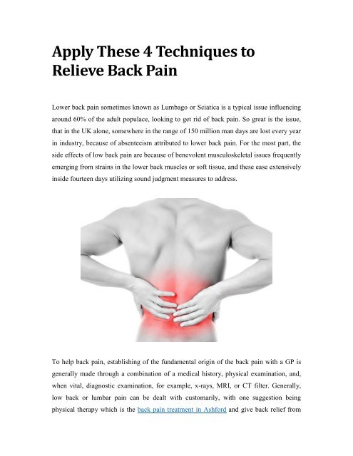 Natural Remedies for Lasting Back Pain Relief