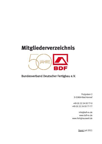 (0) 22 24.93 77-0 +49 (0) - Bundesverband Deutscher Fertigbau eV