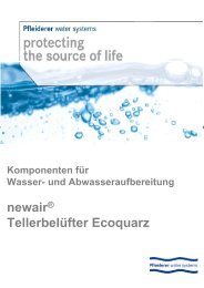 und Druckverlust Tellerbelüfter Ecoquarz - Pfleiderer water systems ...