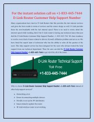 D-Link Router Customer Help Support Number +1-833-445-7444