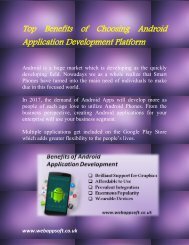 Top Benefits of Choosing Android Application Development Platform