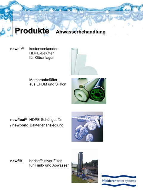 Produkte Wasserspeicherung - Pfleiderer water systems - Home