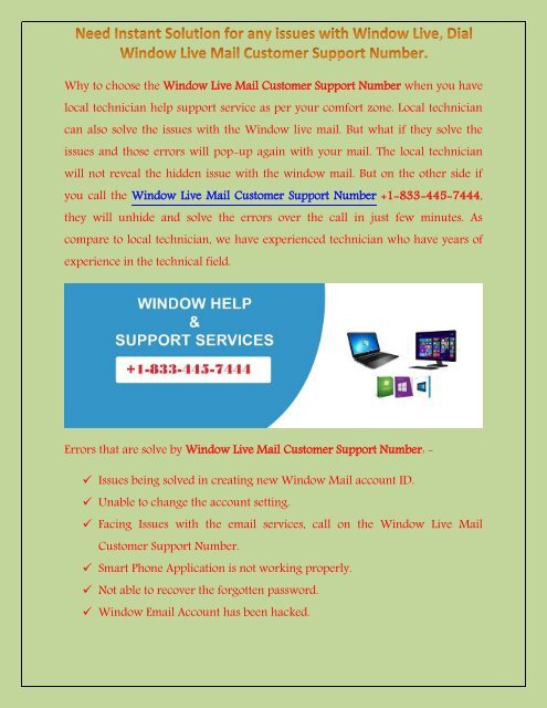 Window Live Mail Customer Help Support Number +1-833-445-7444 USA/Canada
