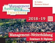 Management Aus- und Weiterbildung, Seminarprogramm 2018 - 2019, St. Galler Business School
