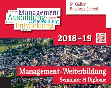 Management Aus- und Weiterbildung, Seminarprogramm 2018 - 2019, St. Galler Business School