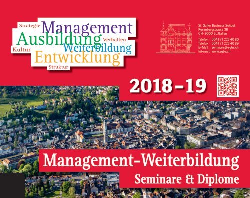 Management Aus- und Weiterbildung, Seminarprogramm 2018 - 2019, St. Galler Business School