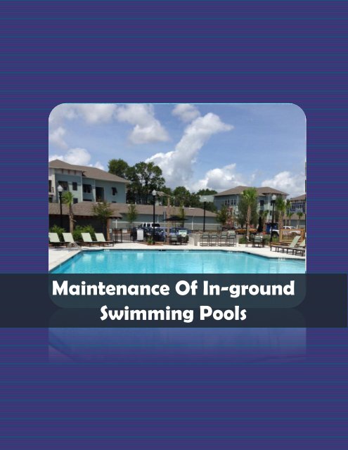 Maintenance Of Inground Swimming Pools