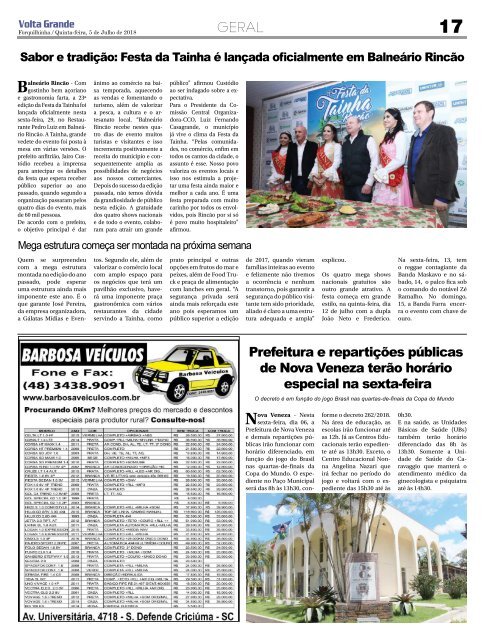 Jornal Volta Grande - Forquilhinha