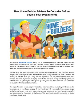 Consider These Reasons Before Buying A New Home