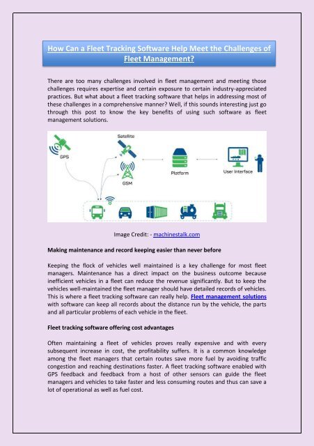 How Can a Fleet Tracking Software Help Meet the Challenges of Fleet ...