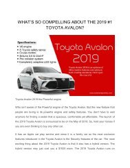 WHAT’S SO COMPELLING ABOUT THE 2019 #1 TOYOTA AVALON