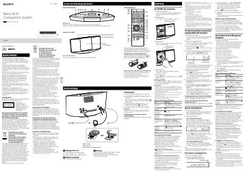 Sony CMT-V9 - CMT-V9 Istruzioni per l'uso Olandese