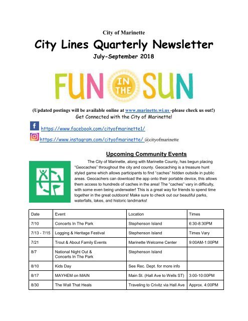 CITY LINES NEWSLETTER - SUMMER EDITION